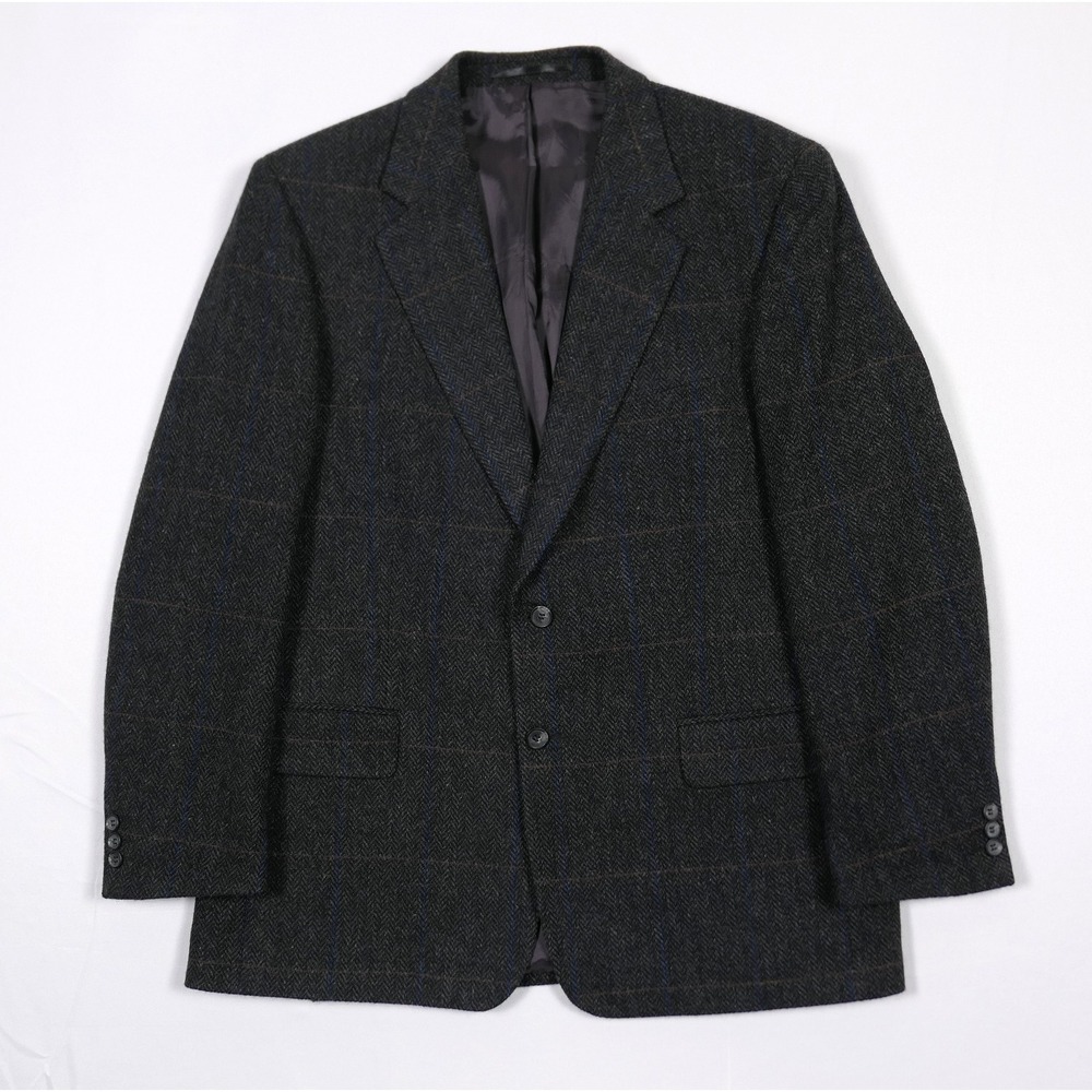 Blarney Woolen Mills 42R Tweed Herringbone Check Gray Sport Coat Men's Blazer‎